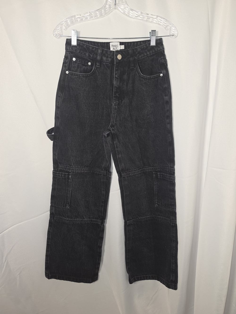 Princess Polly Black Wide Leg Flare Jeans